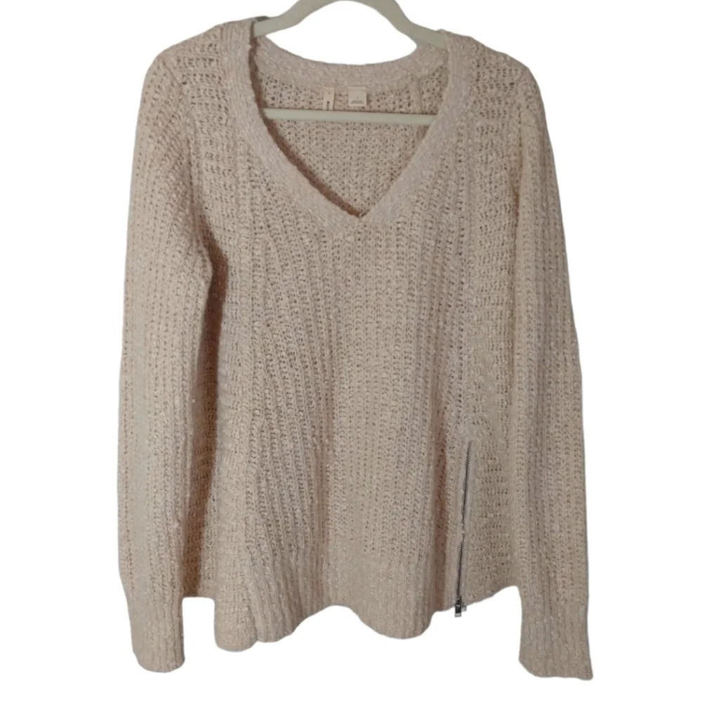 Moth by Anthropologie chunky knit wool blend flair waist sweater shirt top